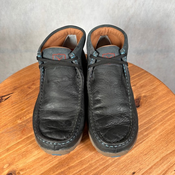 Twisted X Driving Mocs Mens 8M Black Blue Leather Chukka Boots WDM0033 Good main image 6